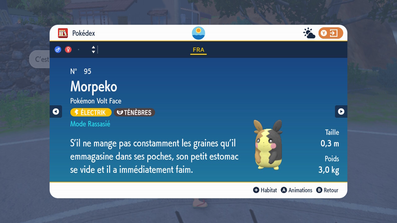 Morpeko Pokémon Ecarlate et Violet Où le trouver dans le premier DLC