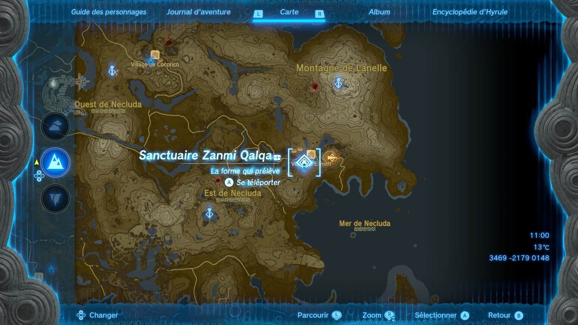 Sanctuaire Zanmi Qalqa Zelda Tears of the Kingdom Elimith Où le