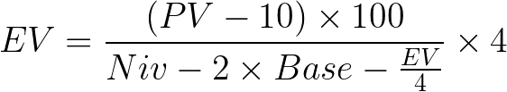 Formule calcul EV PV