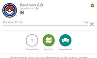 Pokémon GO en téléchargement sur le Play Store