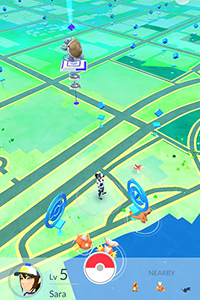 Map de jour de Pokémon GO et arène