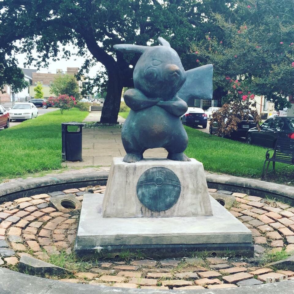 Statue de Pikachu placée dans les rues de la Nouvelle-Orléans