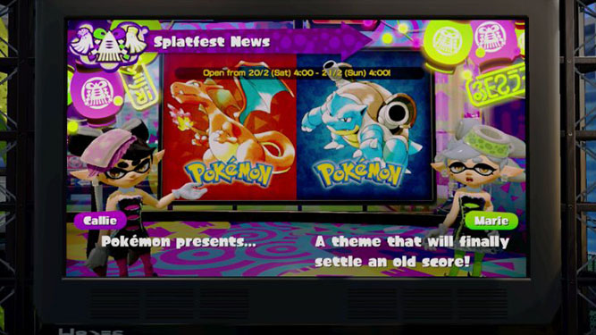 Un splatfest dédié à Pokémon fait son arrivée sur Splatoon (WiiU)