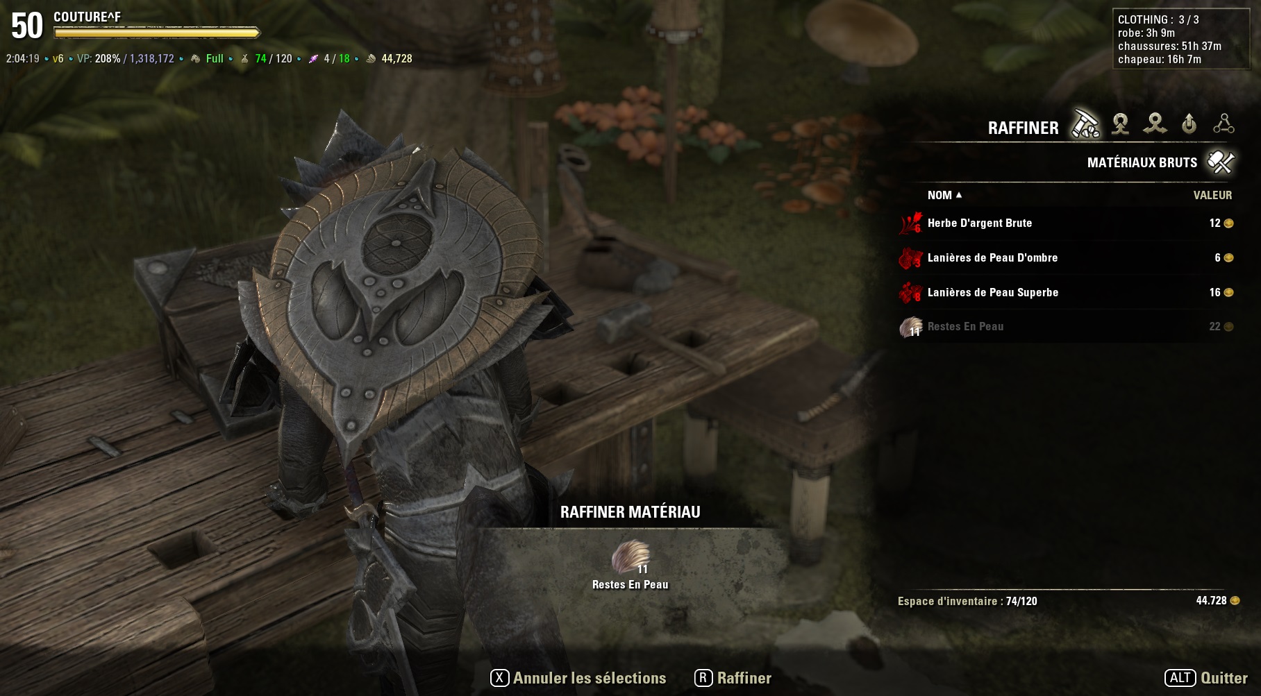 TESO : couture raffinage