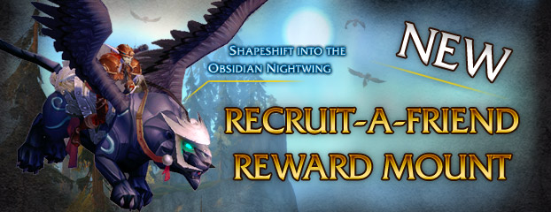 New Recruit-A-Friend Mount – Obsidian Nightwing
