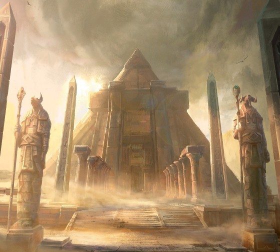 Le bastion forgé par les titans d'Uldum, après l'incursion mogu de -12000 (source : Chroniques, vol. I, p. 86) - World of Warcraft