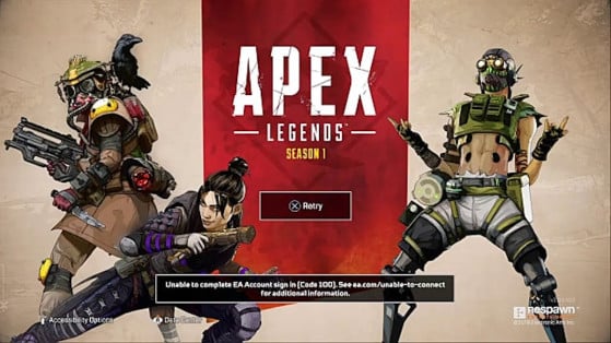 Apex Legends : code 100 sur PS4, Xbox et PC, solution