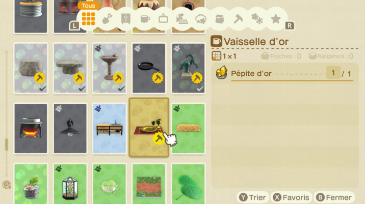 Animal Crossing New Horizons : où trouver des pépites de fer, d'or