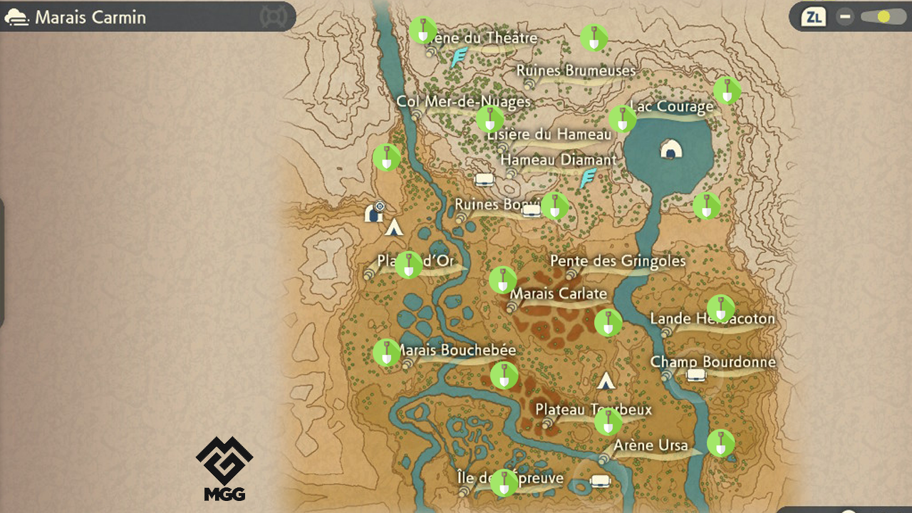 Bloc de Tourbe Pokémon Arceus, ressource Où en trouver sur la carte