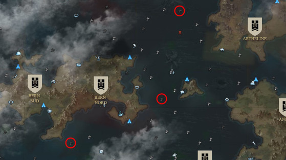 3 des localisations possibles de l'Île de Tooki - Lost Ark