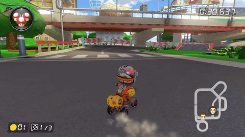 l'unique raccourci du circuit Traversée de Tokyo - Mario Kart 8