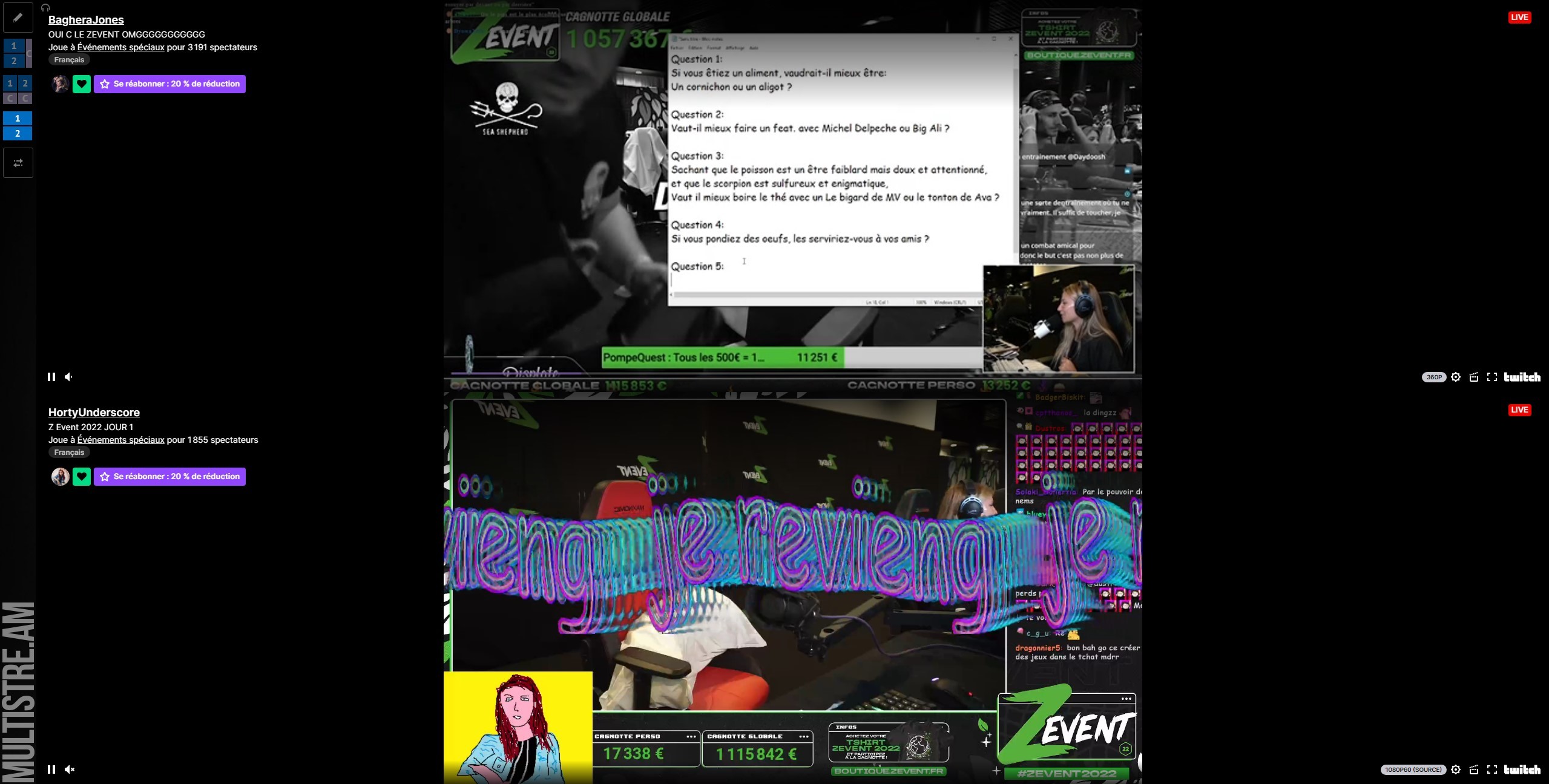ZEvent 2022 Multistream, multitwitch... Comment regarder plusieurs