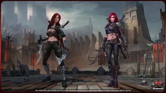 Modèle de Katarina sur LoL (gauche) et Wild Rift (droite) - League of Legends