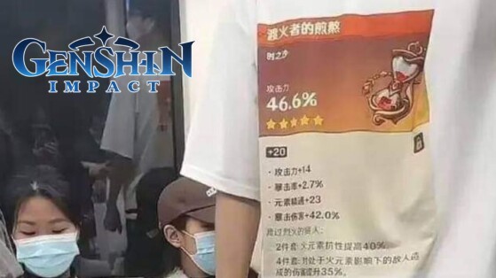 Genshin Impact : il affiche fièrement son plus bel artefact sur son t-shirt