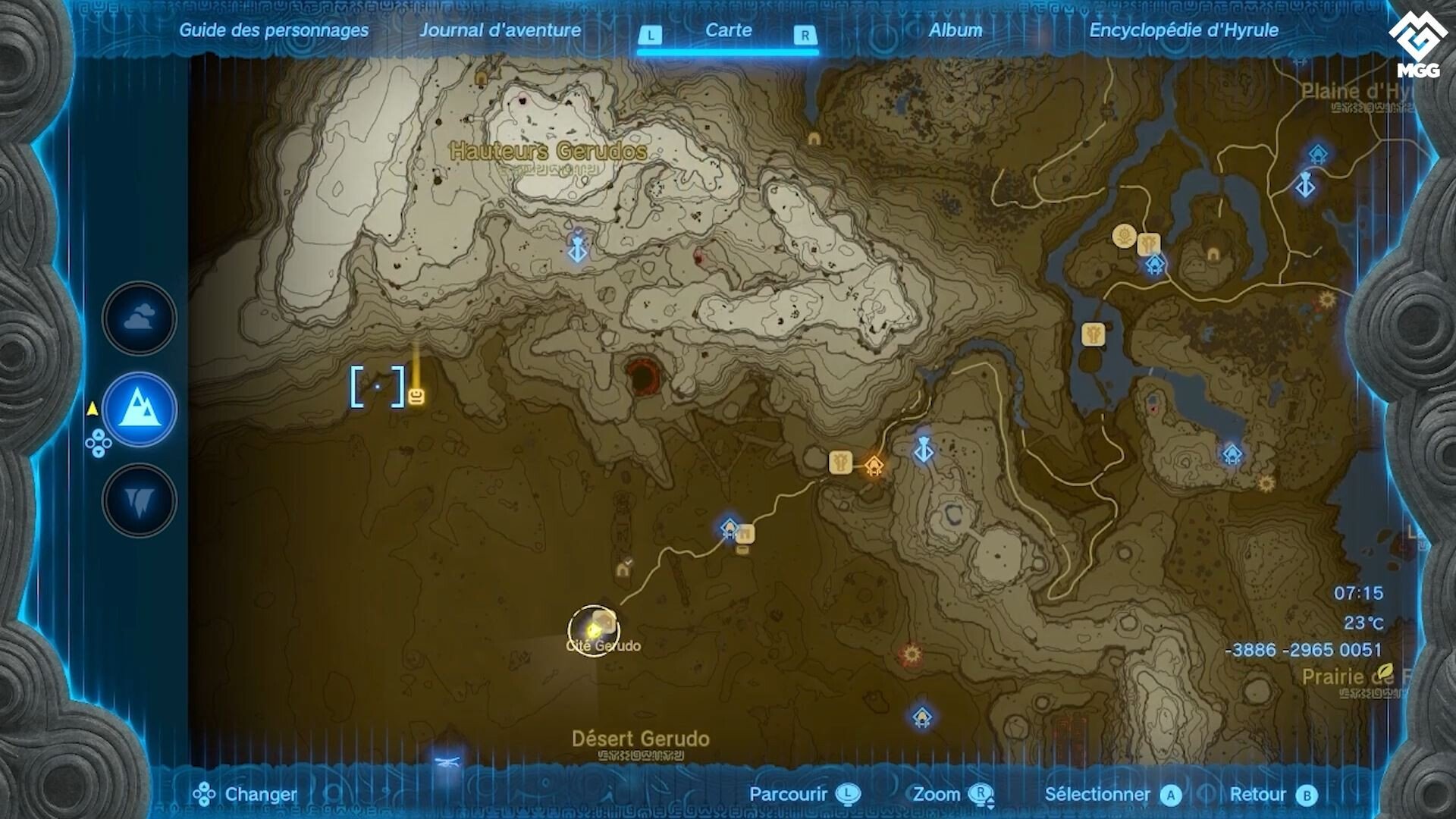 Le trésor caché du désert Gerudo Zelda Tears of the Kingdom Où trouver le Heaume Divin de