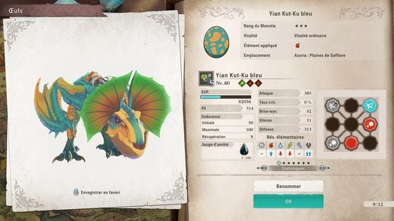 Yian Kut-Ku bleu - Monster Hunter Stories 3 : Twisted Reflection