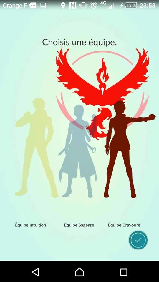 Les équipes dans Pokémon GO Millenium