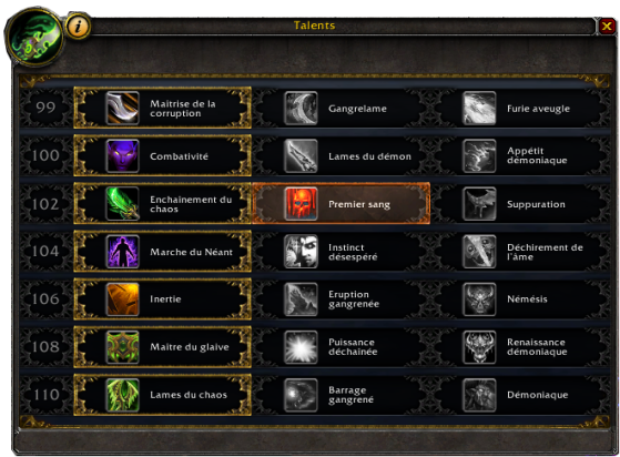 Talents Légion - World of Warcraft