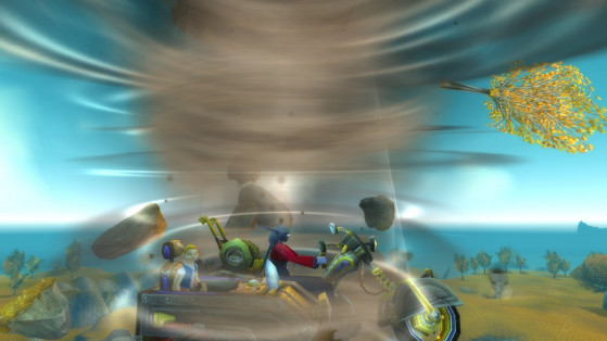 Faire de la moto dans une tornade, bah voyons... - World of Warcraft