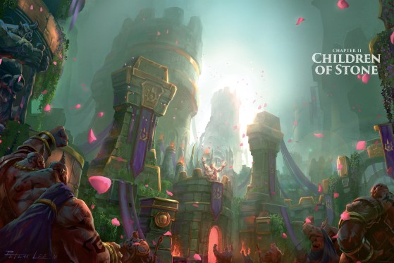 Goria, la capitale ogre (artiste : Peter Lee - Chroniques, vol. 2, pp. 34-35) - World of Warcraft