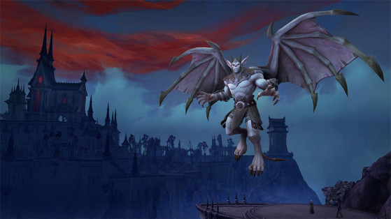 Un Venthyr à Revendryth, l'une des zones de Shadowlands - World of Warcraft