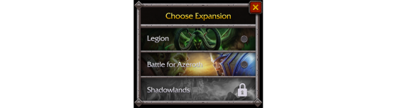 Lors de la sortie du pré-patch de Shadowlands, il sera possible de choisir entre le contenu de Legion et celui de Battle For Azeroth. Celui de Shadowlands ne sera disponible que lors de la sortie de l'extension, prévue pour le 27 octobre prochain. - World of Warcraft