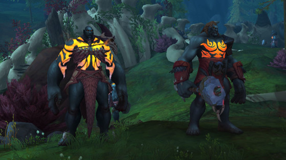 Une Djaradine (à gauche) et un Djaradin (à droite) - World of Warcraft