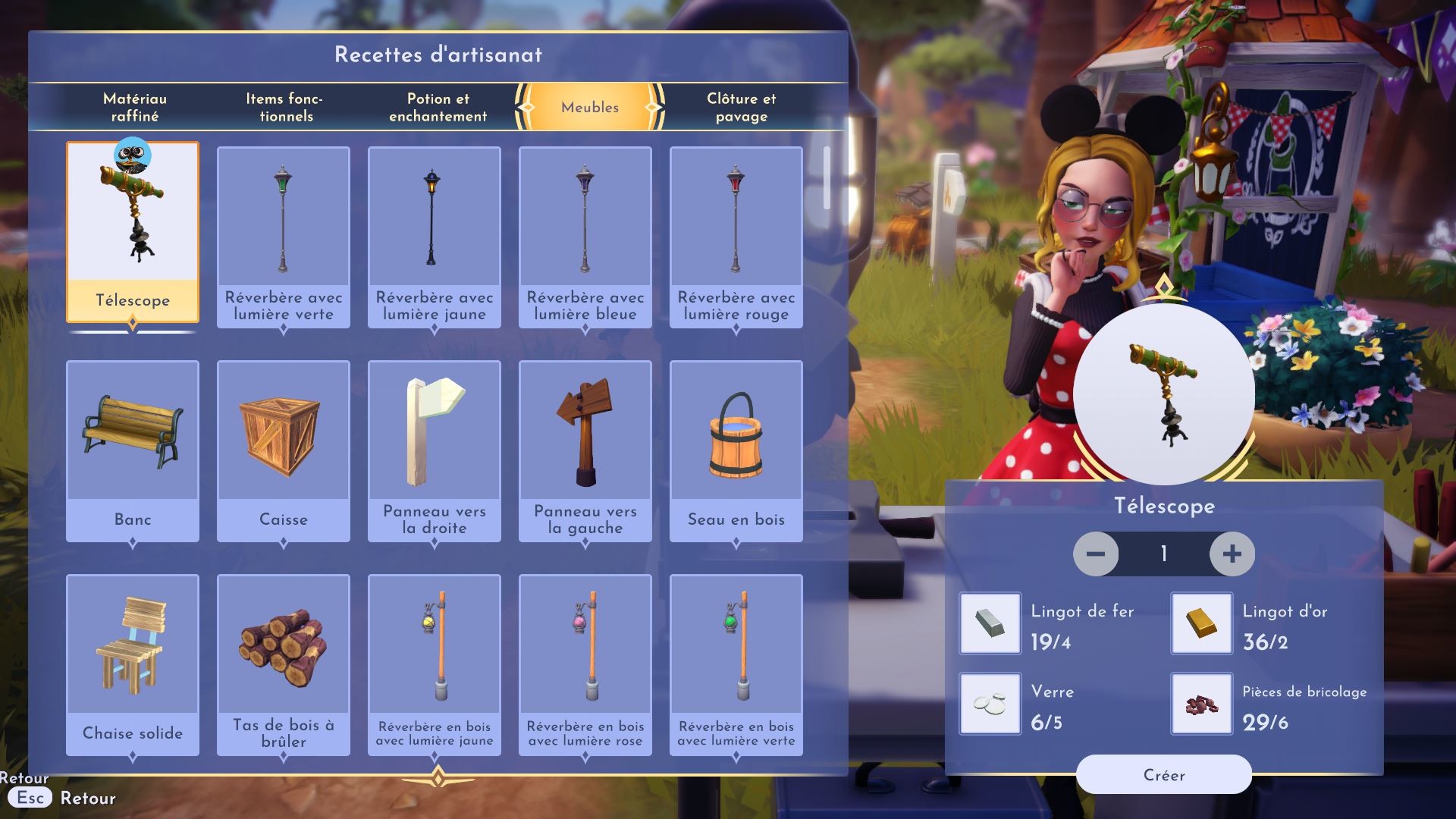 WallE Disney Dreamlight Valley Lys de la passion noir, télescope