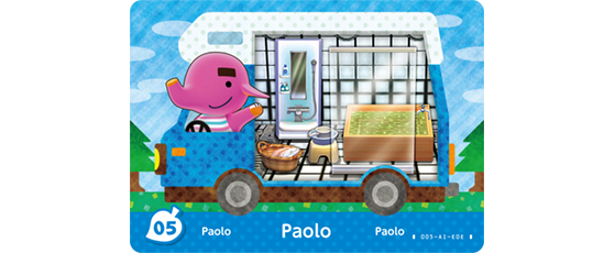 Carte Amiibo de Paolo - Animal Crossing New Horizons