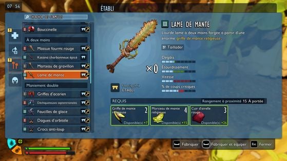 Grande épée Lame de Mante - Grounded 2