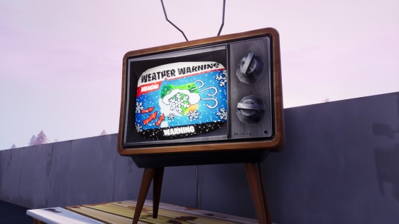 Fortnite : une alerte météo sur les télés de la carte