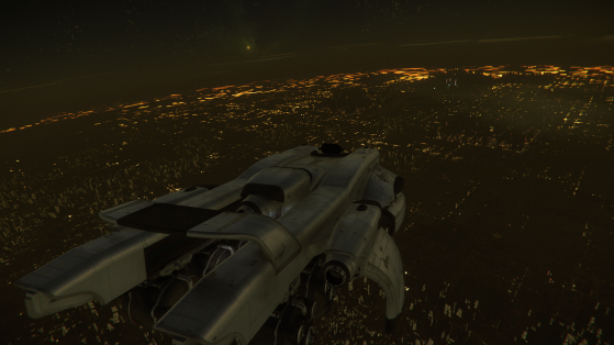 En approche d'Area18 - Star Citizen