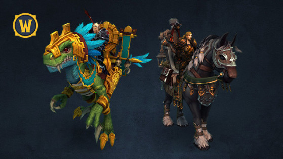 Les montures Étalon crin-de-mer (Alliance) et Ravasaure doré (Horde) pour WoW - World of Warcraft
