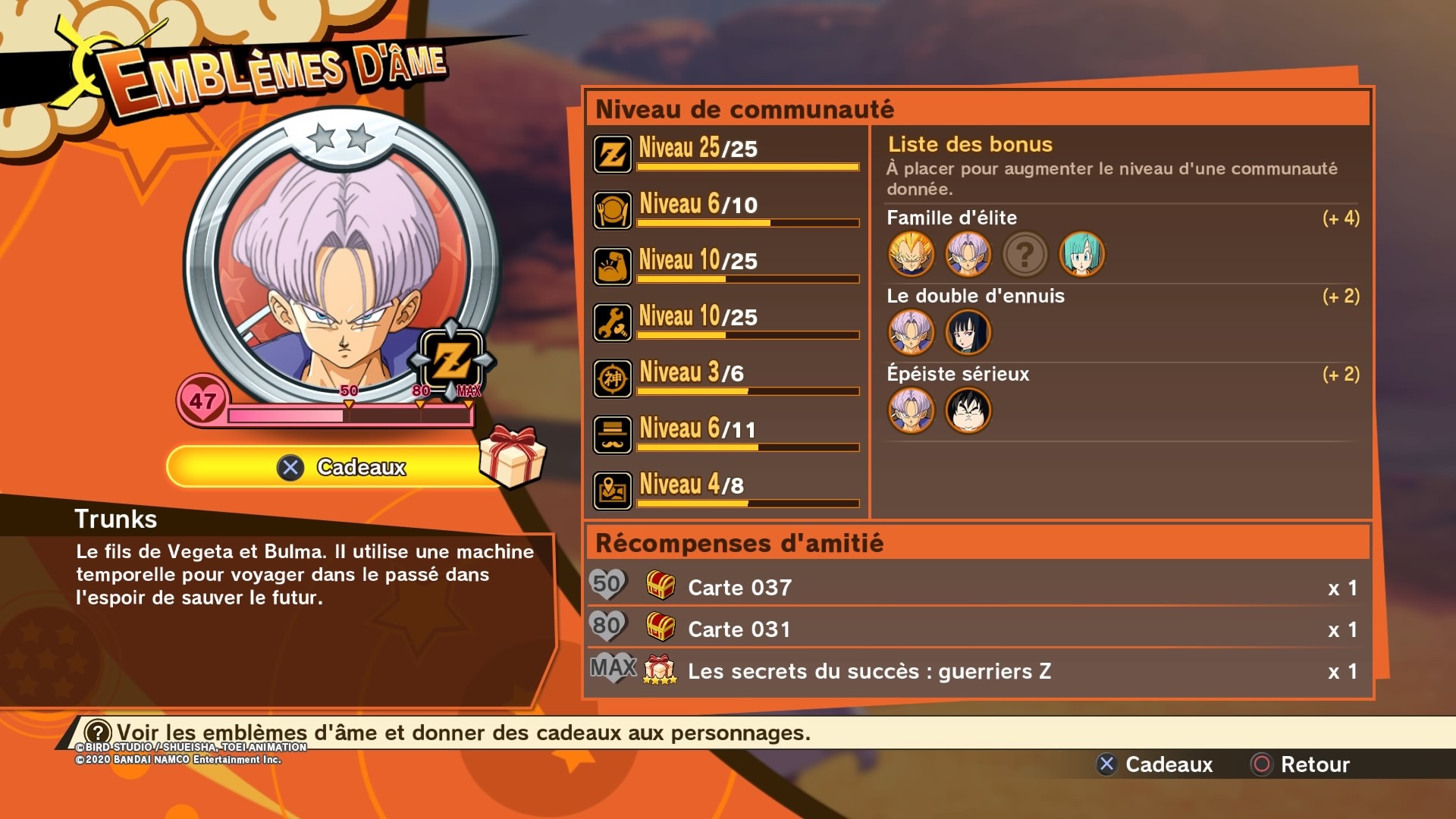 Guide Dragon Ball Z Kakarot Emblèmes d