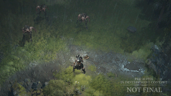 Dans Diablo IV, les personnages utilisent leurs armes pour lancer des compétences et pouvoirs magiques. - Diablo IV