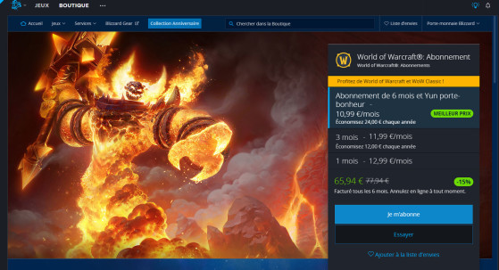 Les abonnements demeurent disponibles - World of Warcraft