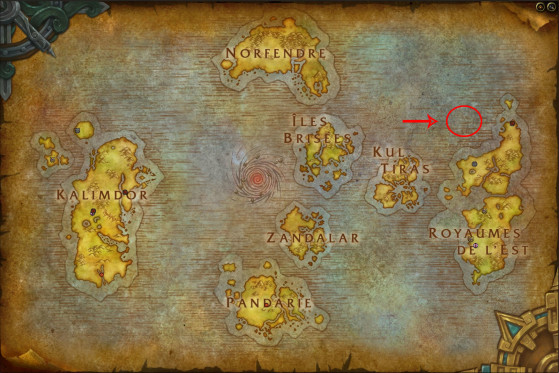 Dernière position connue des Îles aux Dragons - World of Warcraft