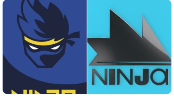 A gauche, l'ancien logo de Ninja, à droite, le nouveau. - Fortnite : Battle royale