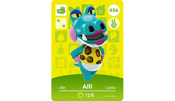 Carte Amiibo d'Allie - Animal Crossing New Horizons