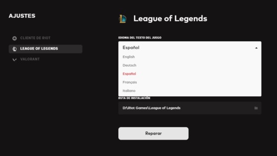 Dans EUW, on ne peut choisir que cinq langues pour le jeu - League of Legends