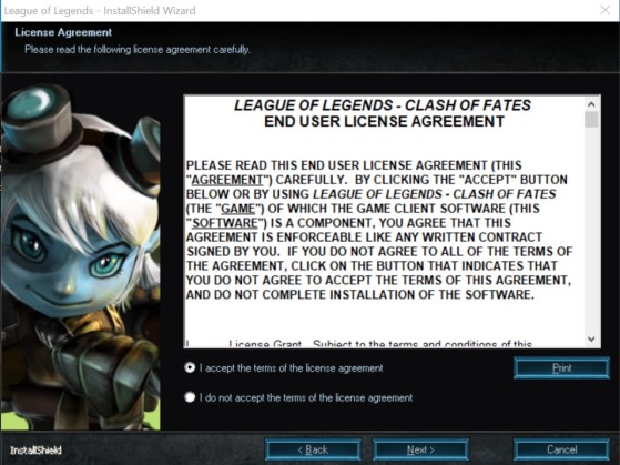 Le programme d'installation affiche toujours le titre 'League of Legends Clash of Fates' - League of Legends