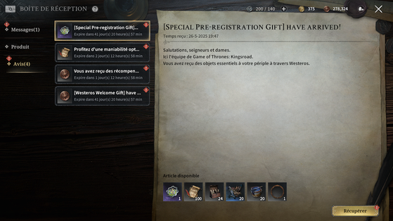 Game of Thrones : Kingsroad