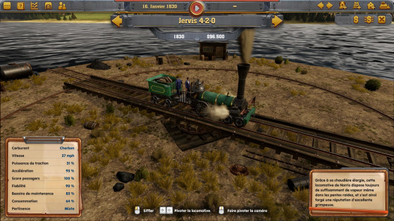 Railway EmpireLa rotonde vous permettra de voir plus en détail les caractéristiques de vos locomotives. - Millenium