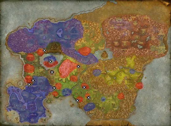 Carte des conflits des Royaumes de l'Est - World of Warcraft