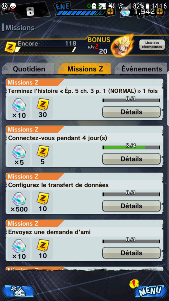Exemple de missions - Dragon Ball Legends