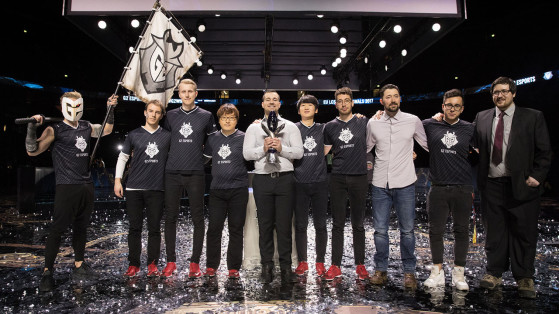 Weldon and G2 after their victory during EU LCS Spring 2017. - League of Legends