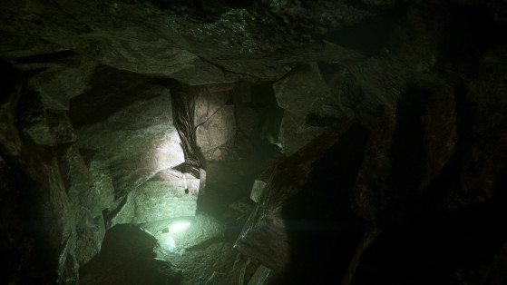 Bâtons lumineux à l'entrée d'une grotte - Star Citizen