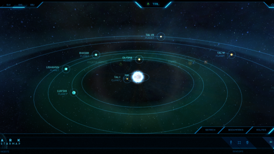 Tal et ses astres dans la Starmap - Star Citizen