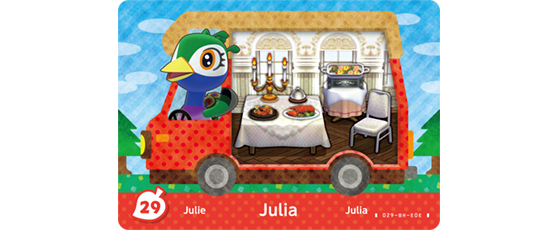 Carte Amiibo de Julie - Animal Crossing New Horizons