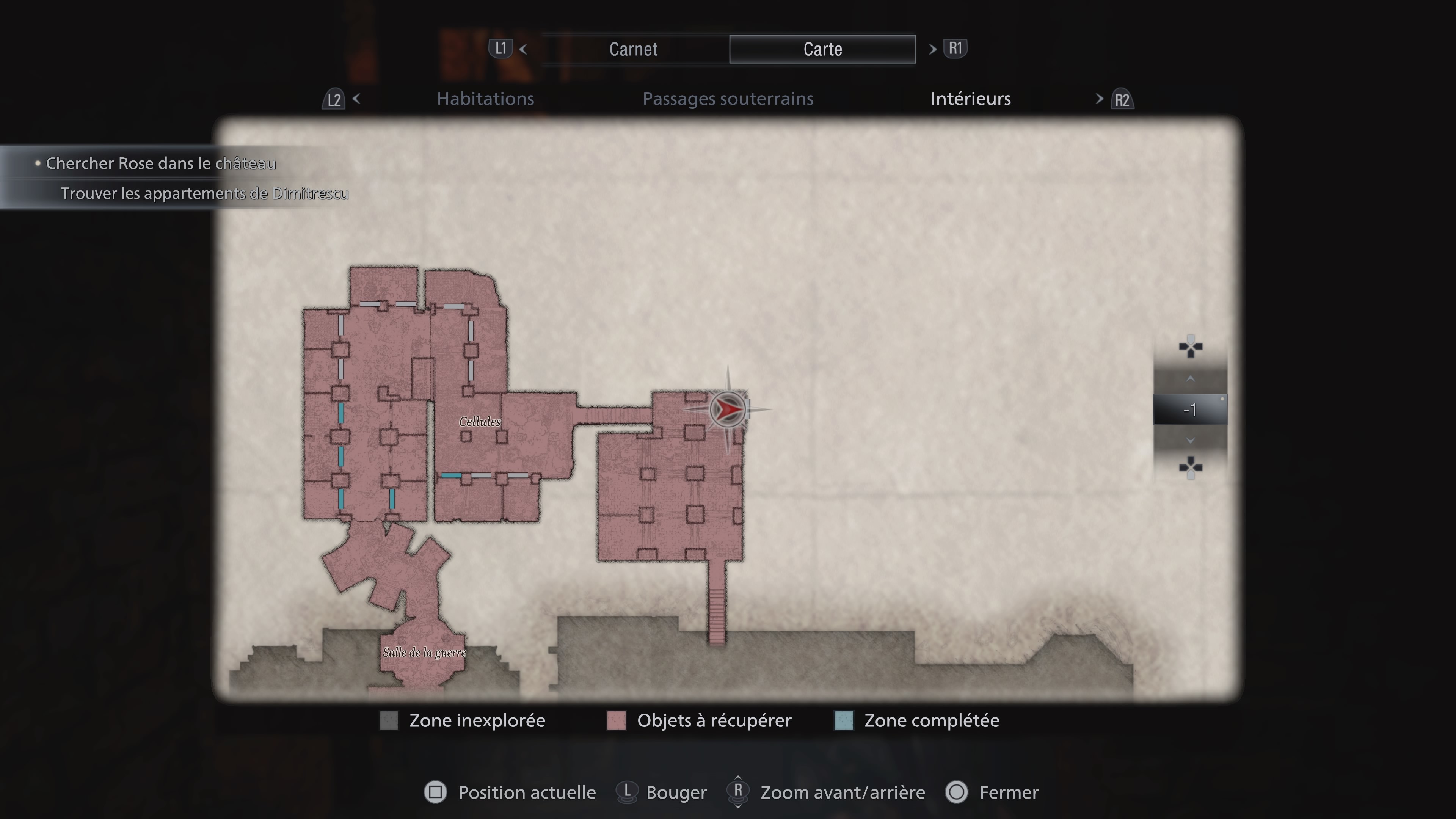 Resident Evil Village Carte au trésor du château Dimitrescu, où